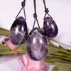 Jade Stone Yoni Eggs Massage Natural Crystal Beads Yoga Exercise Train Kegel Egg,Amethyst Quartz,30mm 45mm