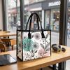 Women Casual Large Tote Bag Fashion Aesthetic Floral Print Shoulder Bag for Daily Use