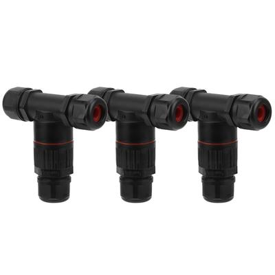 3PCS Generic 3 Way Waterproof Connector T Shape 32A Outdoor Junction Box 450V Electrical Cable Connector Underground Lights