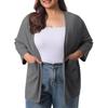 Women's Fall And Winter Fashion Casual Soild 3/4 Sleeve Mid-Length Cardigan Jacket