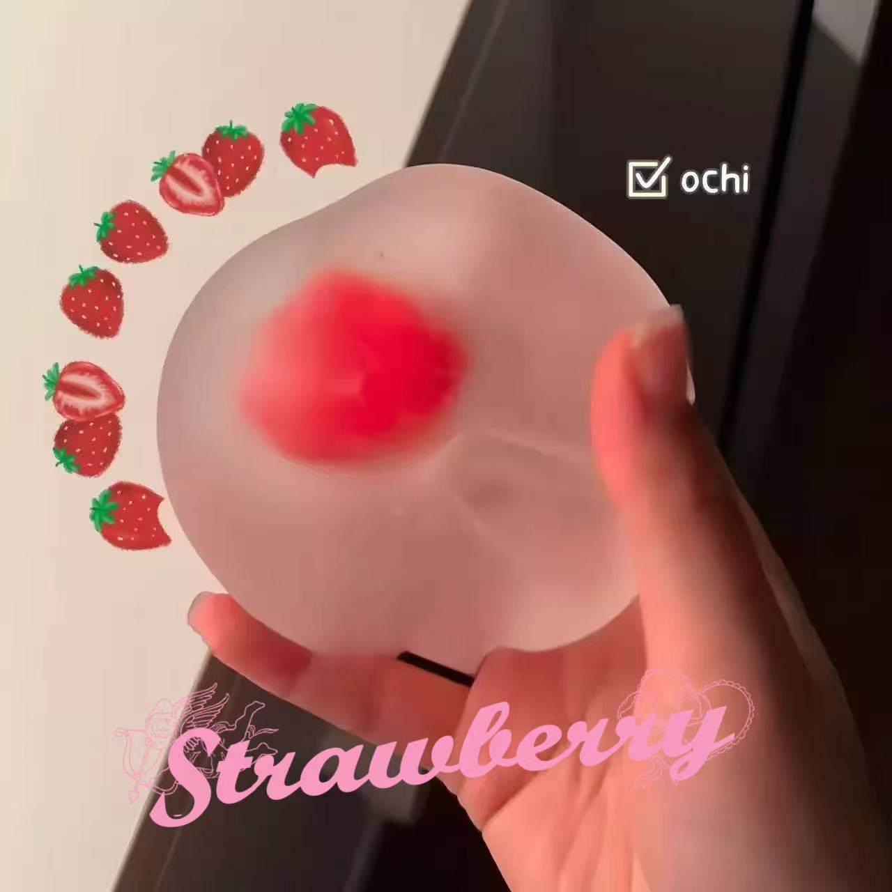 Strawberry Mochi Squeeze Toys Stress and Vent Anger Fidget Toys Slow Rebound Stress Toy Squishy Toy
