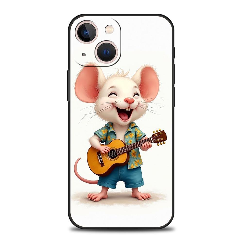 

Phone Case Cover for iPhone 17 Pro Max 16 15 14 13 12 11 Pro Max Plus 17AIR Shockproof Soft TPU Shell Funny Rock And Roll Mouse iPhone 15 Plus