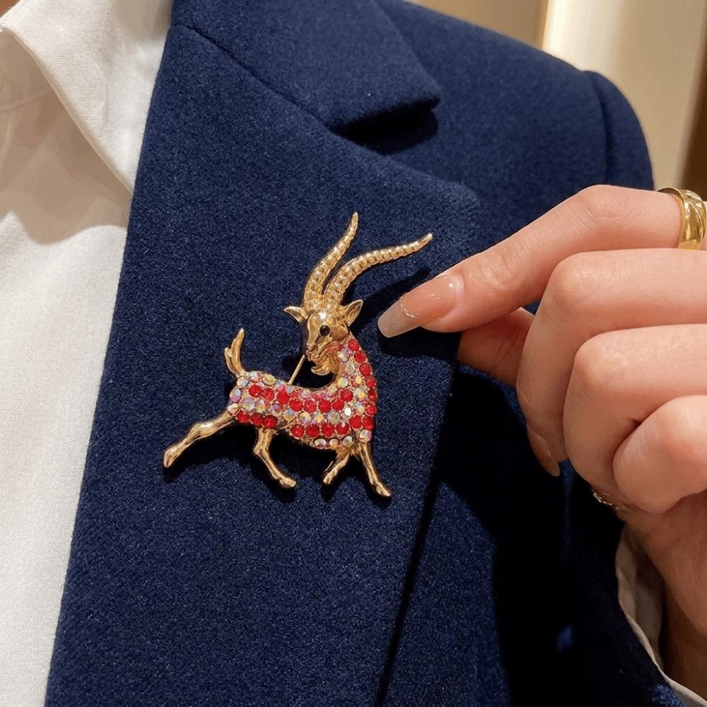 Korean Style Cartoon Zodiac Sheep Brooch Alloy Safety Pin Brooch Lapel Collar Scarf Decoration