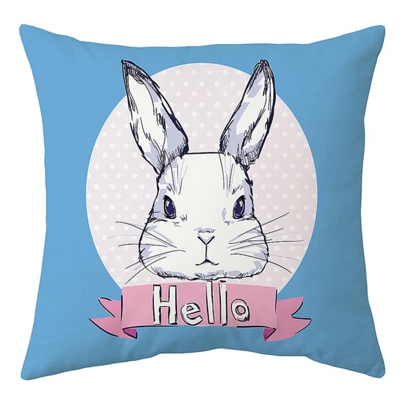 Happy Easter Decoration For Home  Rabbit Eggs Pillowcase Bunny   Supplies Party Favor Gifts 45*45cm