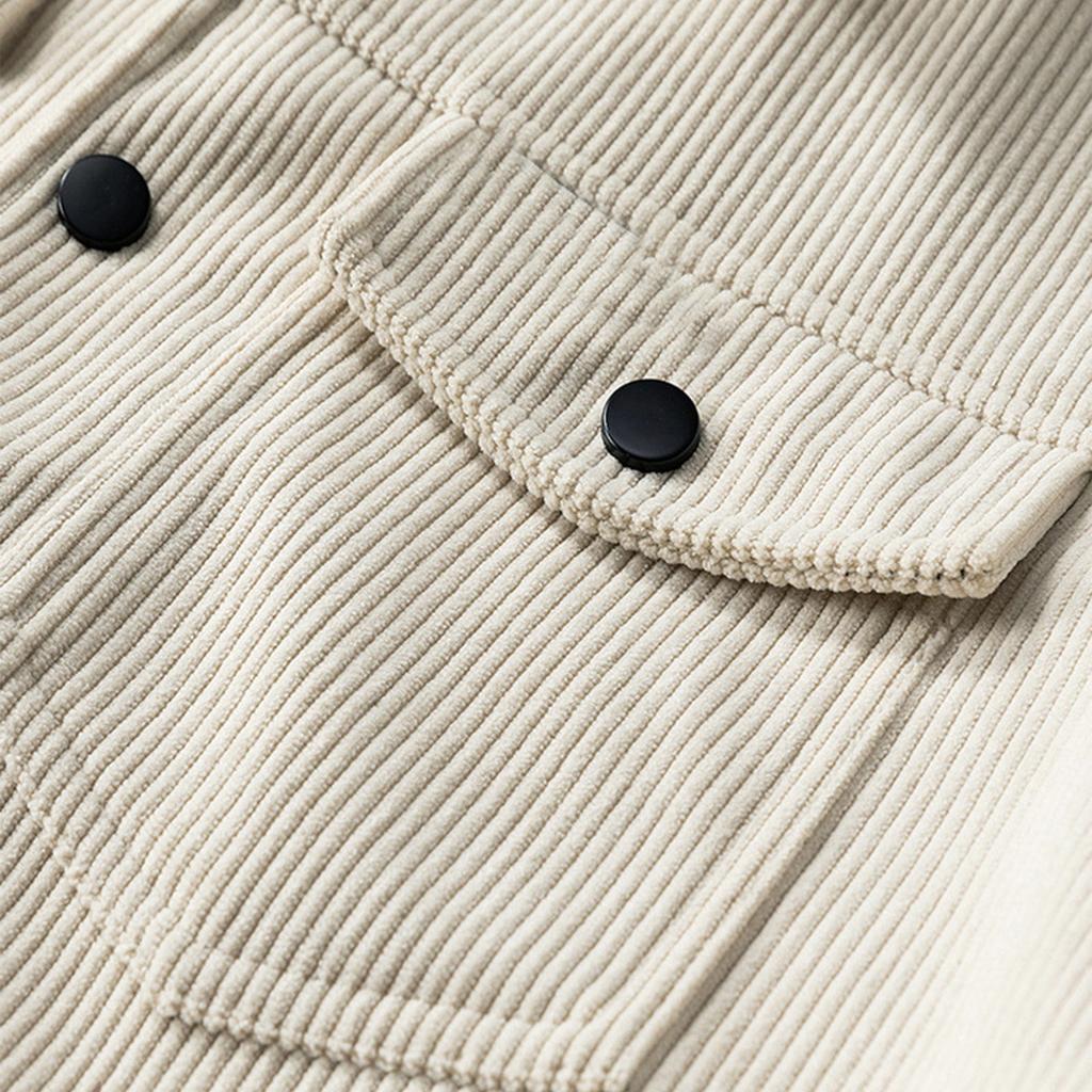 Men's Solid Color Jacket Retro Trend Casual Versatile Lapel Workwear Top