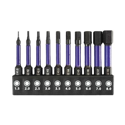 10Pcs H1.5-H8 Hex Head Wrench Drill Bit with Screwdrivers Bit Holder Set 1/4" Quick Release Shank Magnetic Screwdriver Bit Tools