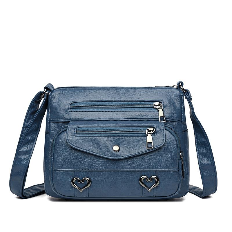 Umhängetasche Weiches Leder Einzelschultertasche Retro Schlicht und Modisch Große Kapazität Große Kapazität Damentasche