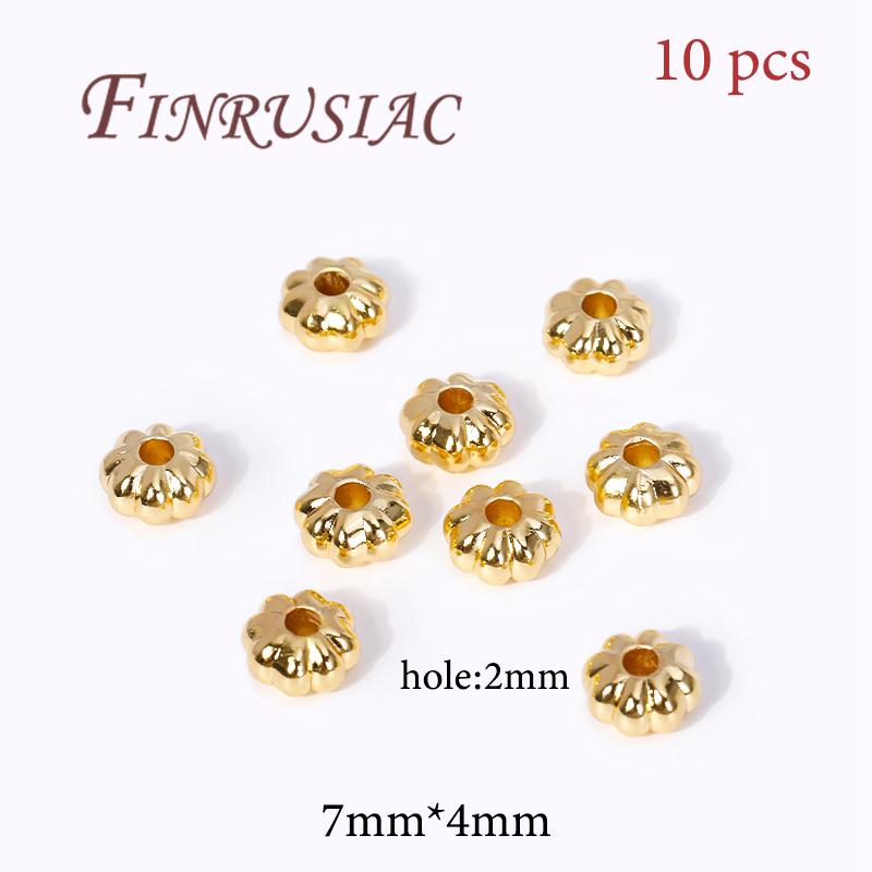 18K Gold Plated Bead End Caps For Jewelry Making Supplies Spacer Bead Caps DIY Accessories