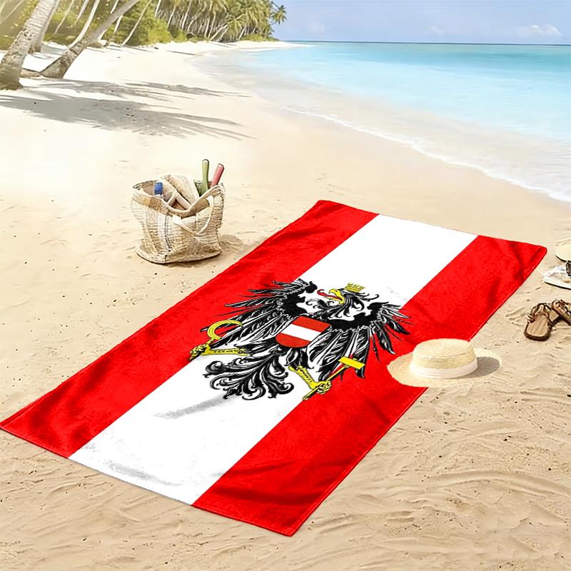 Republik Österreich Print Strandtuch, Großes Weiches Schnelltrocknendes Handtuch für Strand Camping Schwimmen
