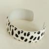 Furry Leopard Print Bangle Stitched C-shaped Open Bracelet Real-leather Horsehair Bracelet  Gift