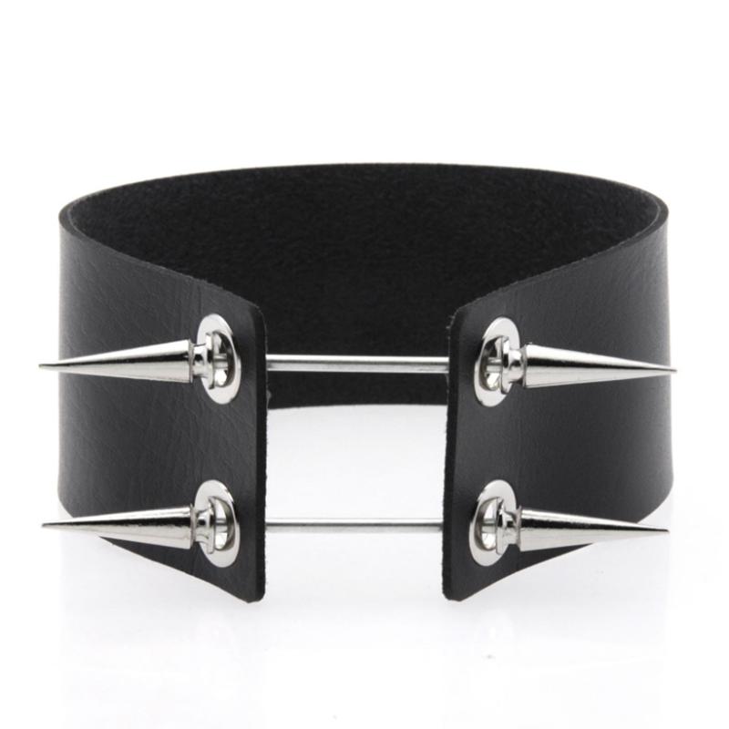 1Pc Punk Women Harajuku Heart Religion Cross PU Leather Choker Necklaces Punk Gothic Spike Rivet Collares Bell Torques Jewelry