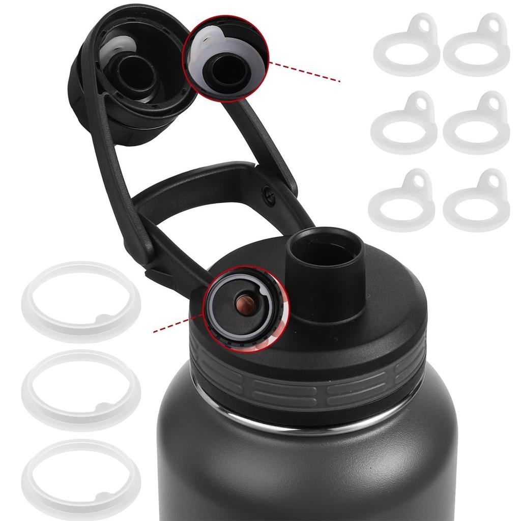 Packung mit 13 Silikondichtungen für Wasserbecher Auslaufschutz und Temperaturerhaltung Ausgussdeckeldichtungen Flaschendichtringe