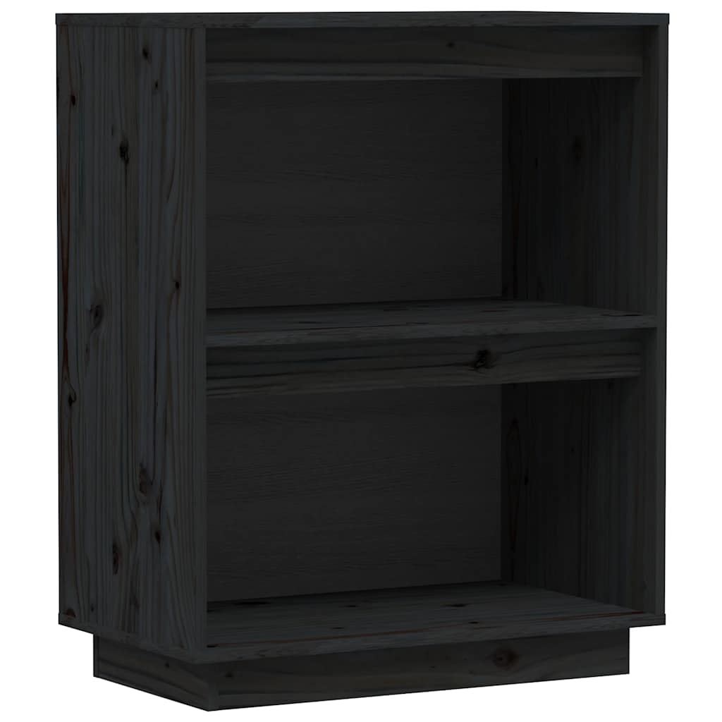 Vidaxl Szafka, Czarna, 60X34X75 Cm, Lite Drewno Sosnowe