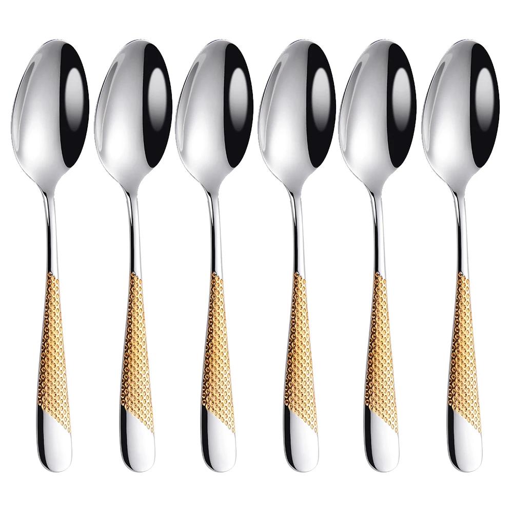 Set di posate dorate alla moda in acciaio inossidabile 18/10 Set di coltelli forchette posate Set di posate da servizio Posate Forchetta Drop Shipping