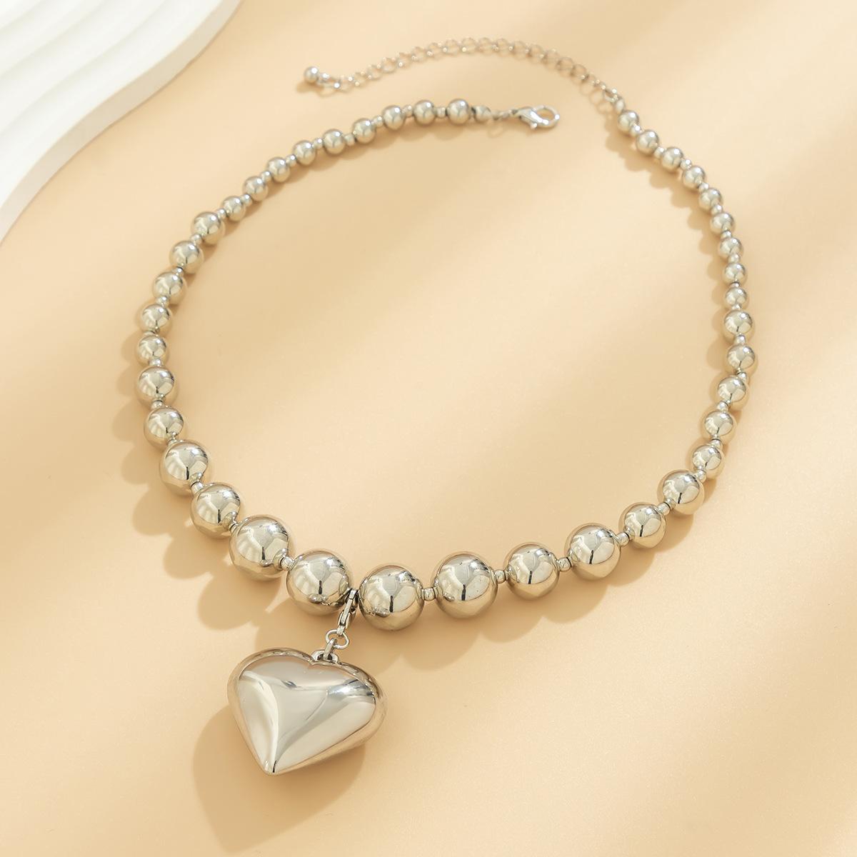 

Аксессуары Преувеличенный круглый панк-воротник цепочка на ключицу горячая распродажа геометрические бусины любовь кулон ожерелье для женщин