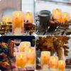 3Pcs Flameless Candle Light Maple Leaf Flickering LED Candles with Remote Timer Pillar Candles Battery Operated Electric Candles