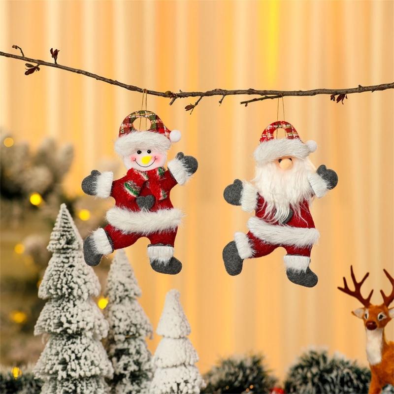 4 Pcs Bear Santa Pendant for Holiday Party Decorations Hanging Ornament Christmas Tree Ornament