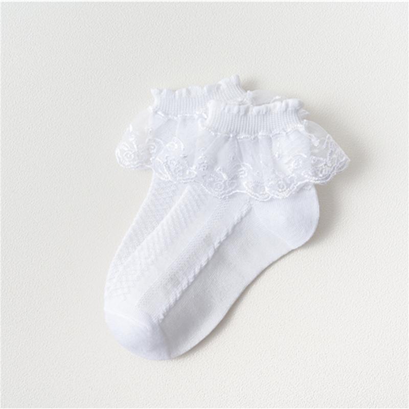 

Summer Fashion Kids Socks Baby Girl Ruffle Sock Cute Baby Frilly Toddle Designer White Pink Lace Kid Socks For Girls 1-3 Years білий