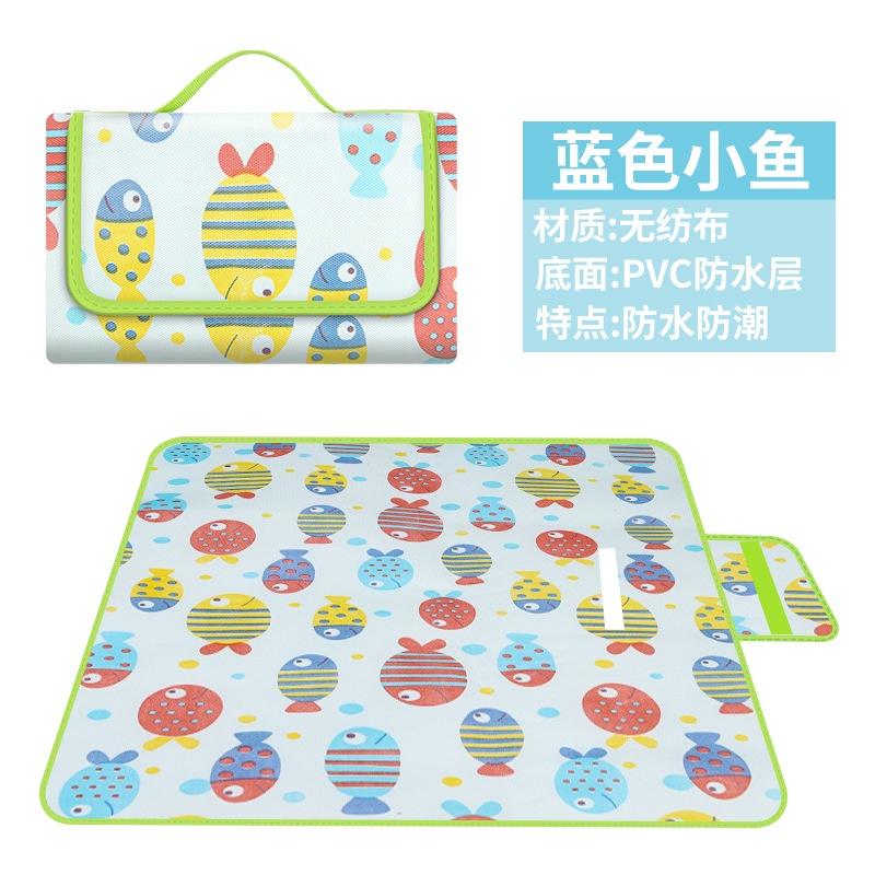 Tragbare Stranddecke Vliesstoff Picknickmatte mit wasserdichter Funktion Grüner Algenprint