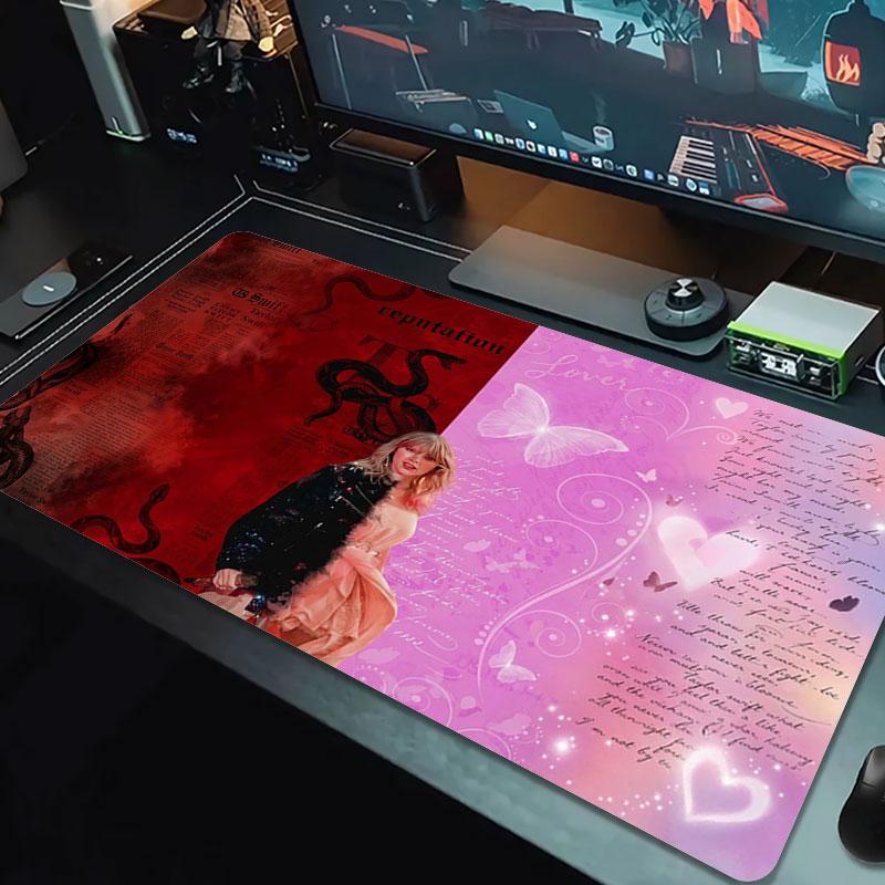 Taylor Swift Albums Large Size Mouse Pad Large Gaming Table Cushion Nonslip Laptop Tablet Big Mousepad Xxl Mat Mini Pc Playmat With Lock Edge