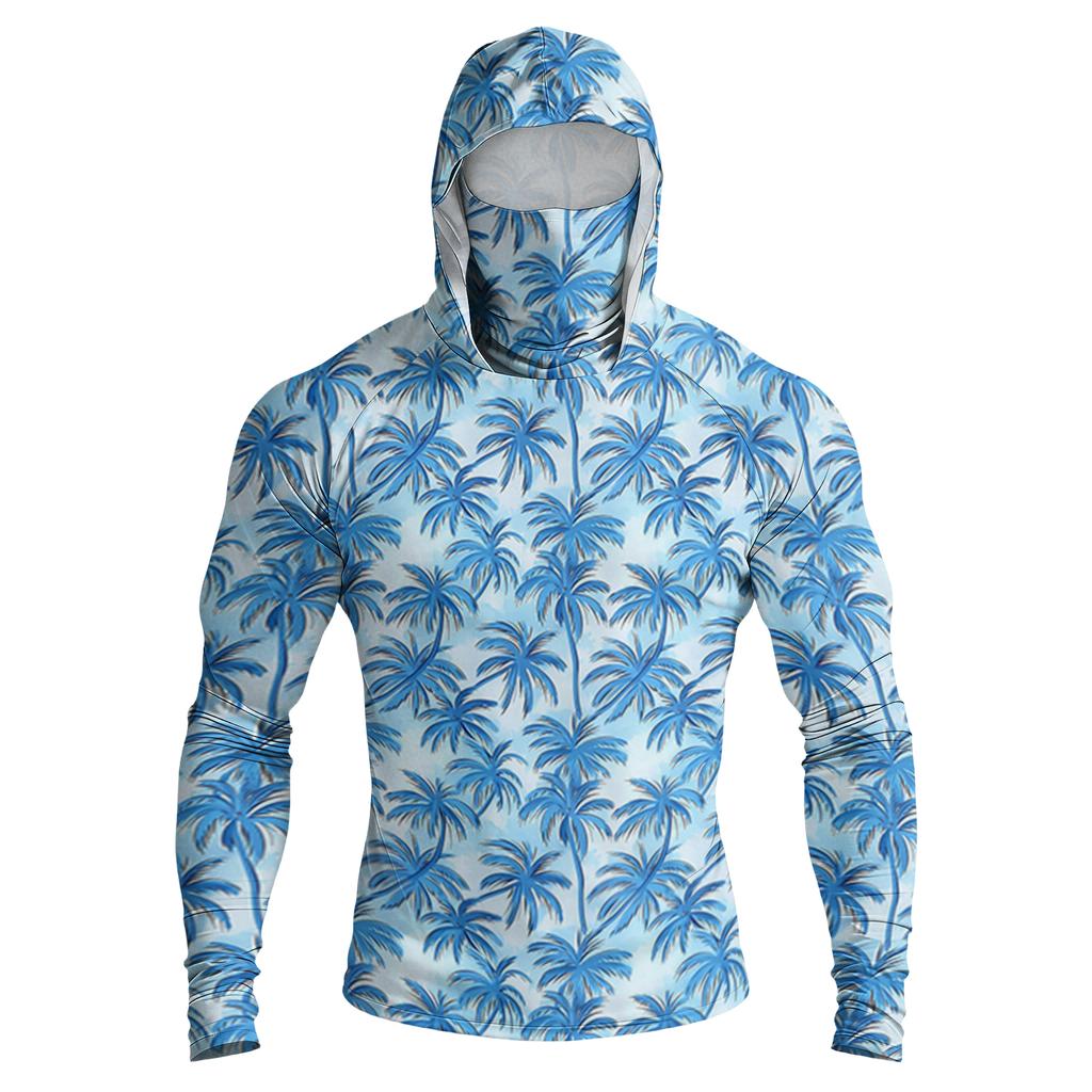 Camicia Casual da Uomo con Cappuccio e Maniche Lunghe a Spalla Cadente