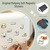 20-Piece Wealth Mahjong Magnetic Refrigerator Magnets - Auspicious New Year Blessing Words, Waterproof Stickers