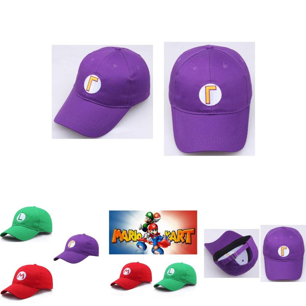 Unisex Super Mario Alphabet Hat Cotton Twill With Short Brim