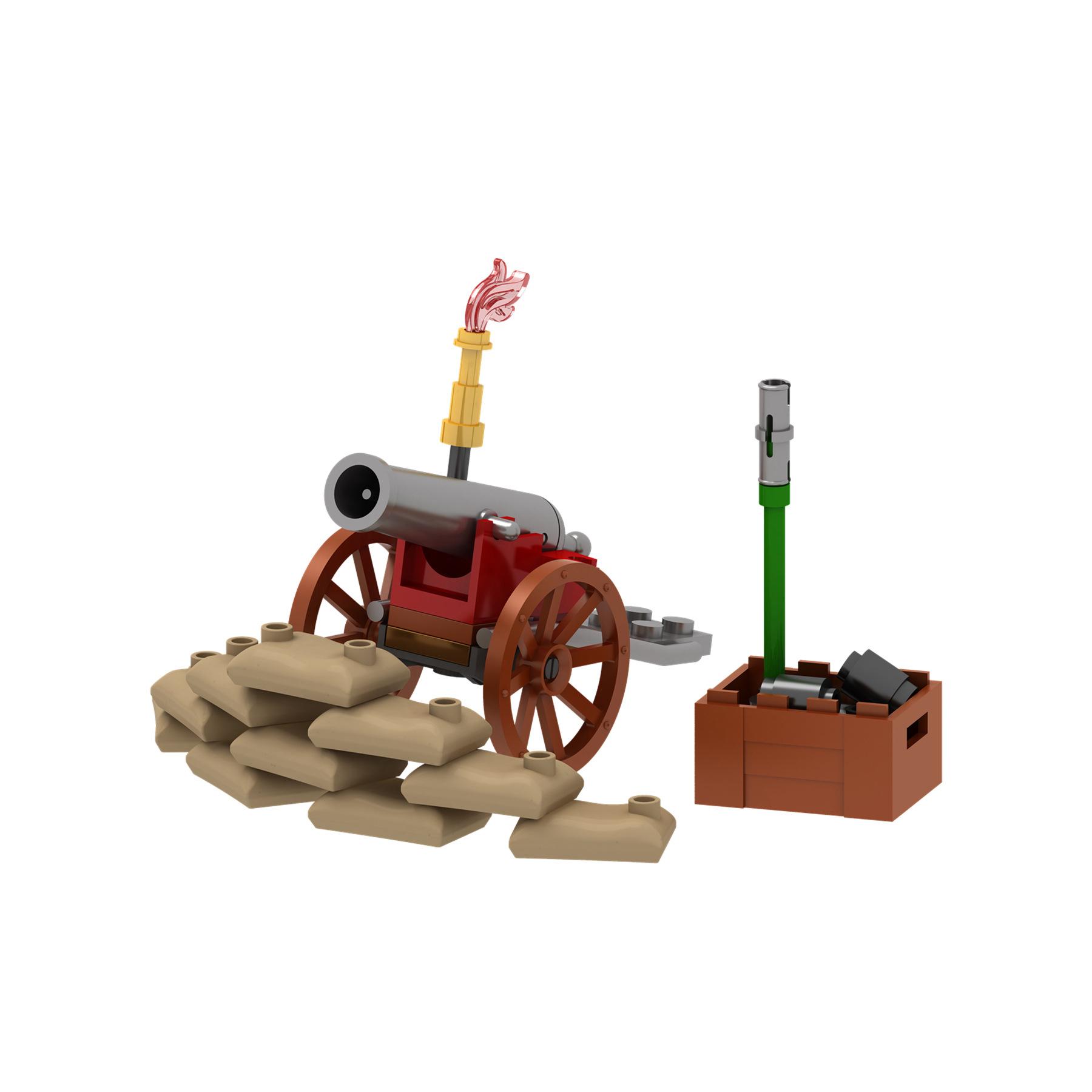 

MOC Середньовічна Наполеонівська Артилерійська Гармата Будівельні Блоки Піратська Зброя Транспортна Колісниця Цеглинки Іграшки Дитячий Подарунок