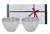 [Nousaku Red Cotton Ribbon and Washi Paper Wrapping] 90cc Tin Sake Cups (Set of 2)