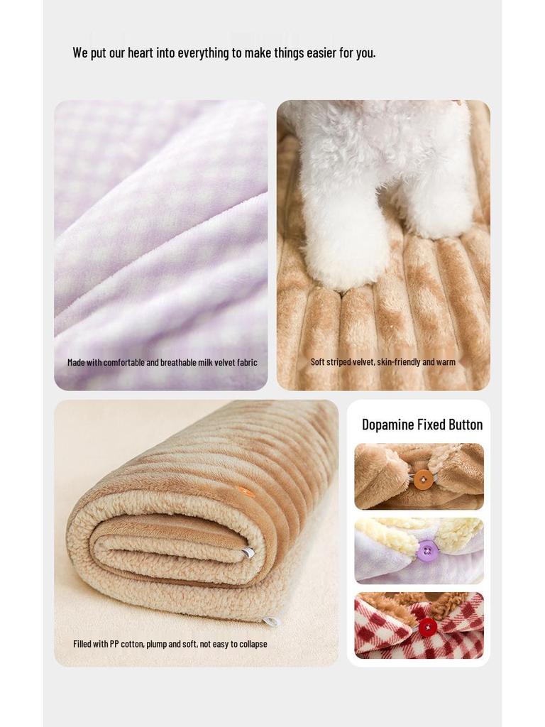 Cross-Border All-Season Semi-Closed Pet Bed for Small Dogs and Cats