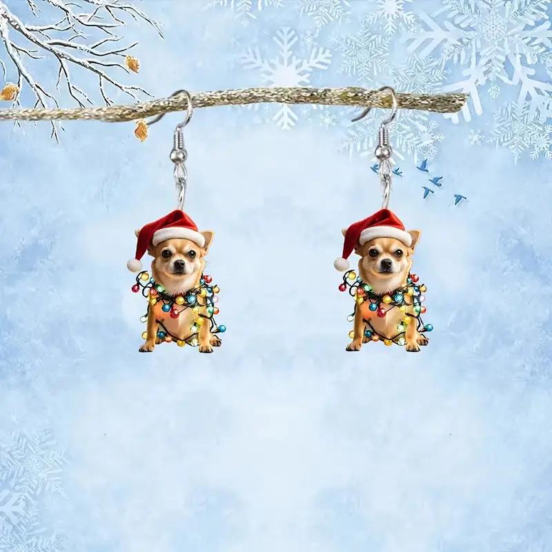 Очаровательные Рождественские Серьги-Щенки для Девочек, Любящих Животных