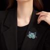 Sparkling Cat Head Brooches For Women Unisex 4-Color Luxury Lovely Kitty Pets Animal Office Party Brooch Pins Gifts