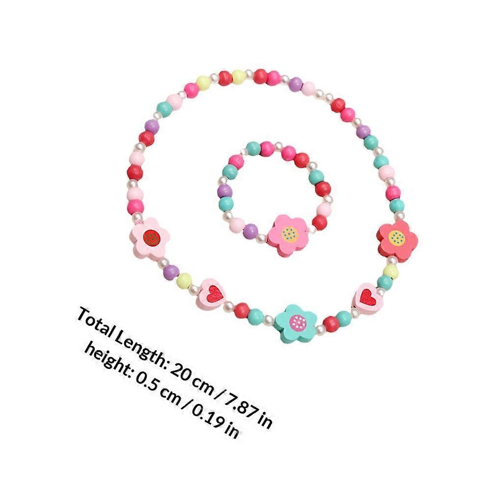 Wooden Beads Kids Jewelry Set for Decoration Use 3Sets Necklace Bracelet