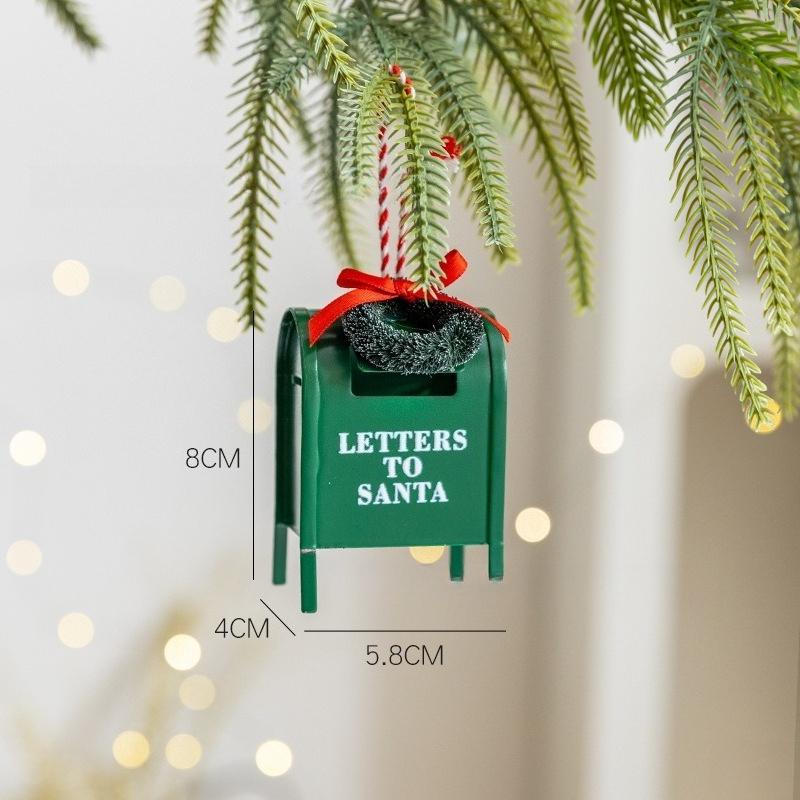 Christmas Iron Mail Box Pendant Christmas Tree Decoration Desktop Landscape Festival Atmosphere Decoration