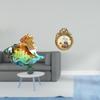 Glass Conch Art Figurine with Vintage Ornate Frame Sea Animal Decor for Home Office Entryways