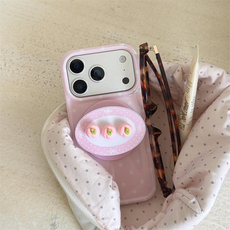 3D Lemon Peach Magnetic Stand Case for iPhone 17/16 Pro Max/15 Pro
