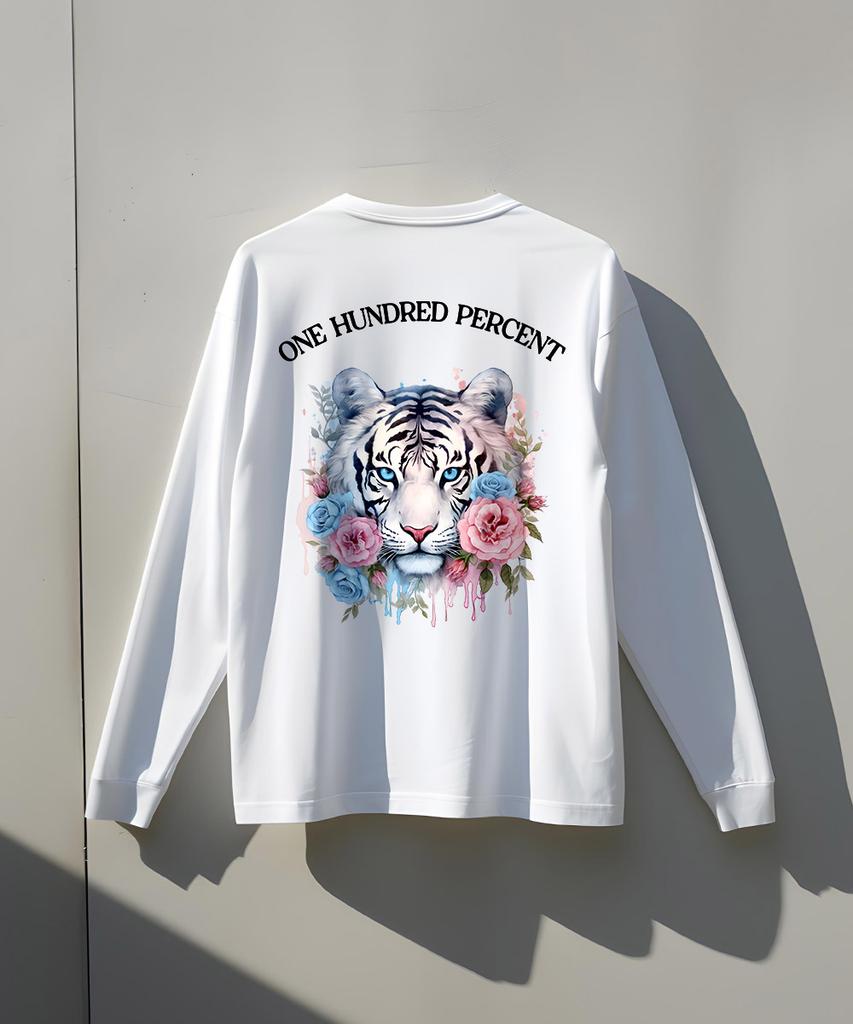 OHP Ohpxharmonia Bwhite Tiger Crew Neck Long Sleeve T-Shirt