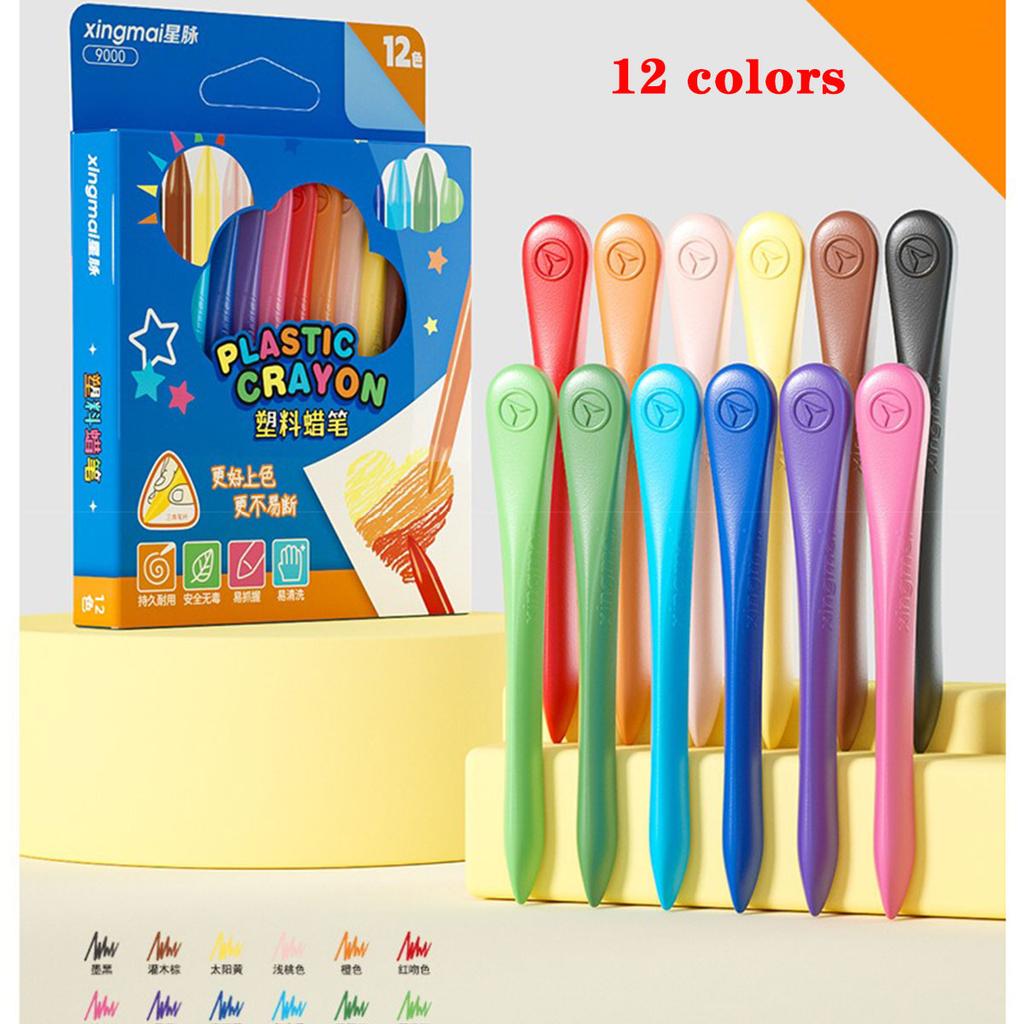 12/18/24/36 Culori Creioane de Plastic Ne-murdărește Mâinile Lavabile și Ștergătoare Creioane Colorate Pictură Copii Materiale Școlare de Birou