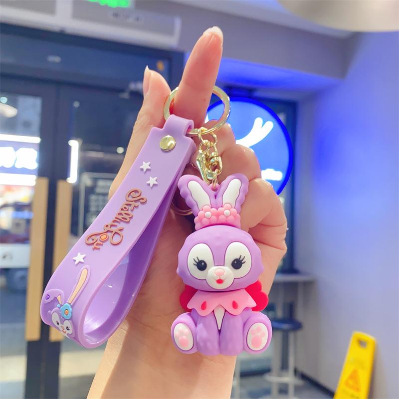 Cartoon Cute Cute Drag Bunny Pendant Car Keychain Children's Toys Small Gifts Doll Machine Accessories