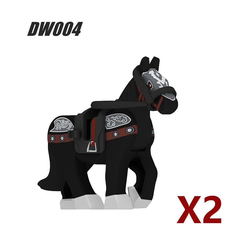 Medieval Soldier Figures Building Block War Horse Jungle Adventure Beast War Wolf Military Waffen Helmet  Armor Sets Blocks Toys