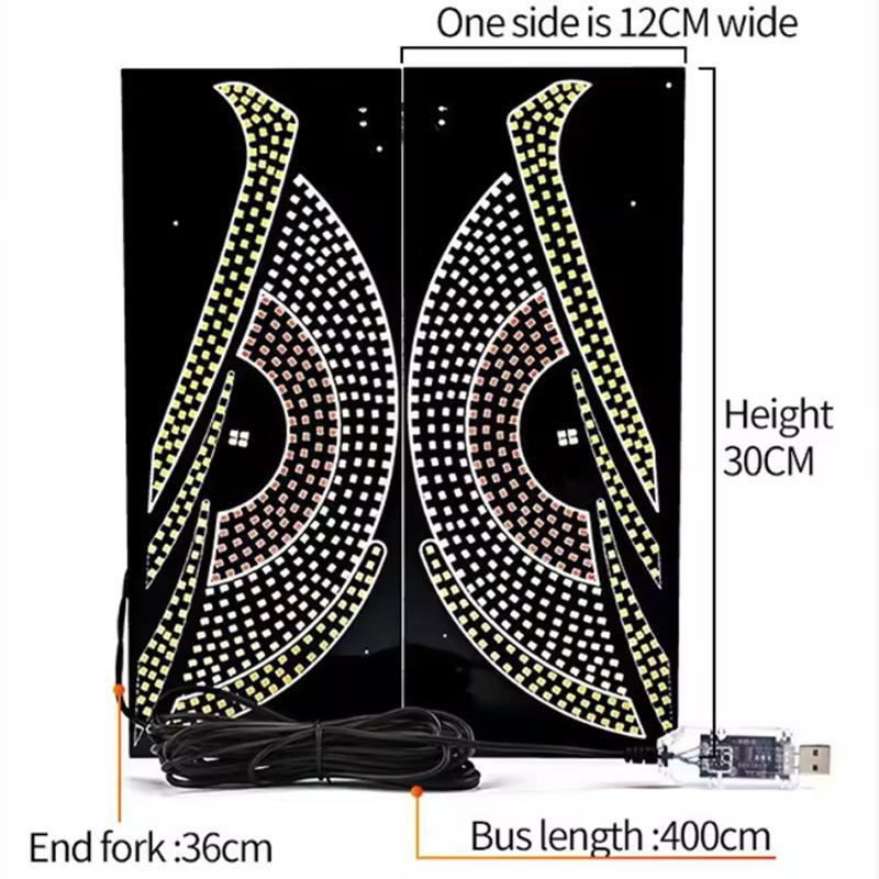 Dynamic Demon Eye for Truck Led Devil's Eye Lamp RGB USB Strobe Pixel Panel Windshield Warning Decorative Light Multi-Mode 5V