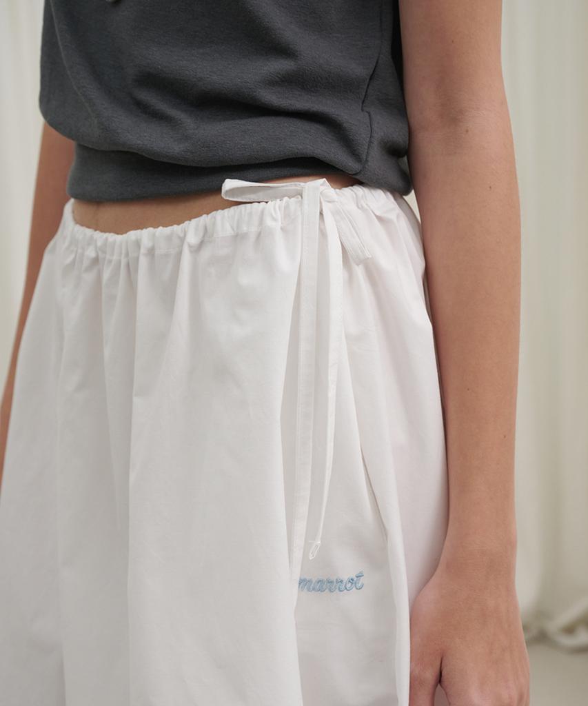 Marot Cotton String Midi Skirt_White