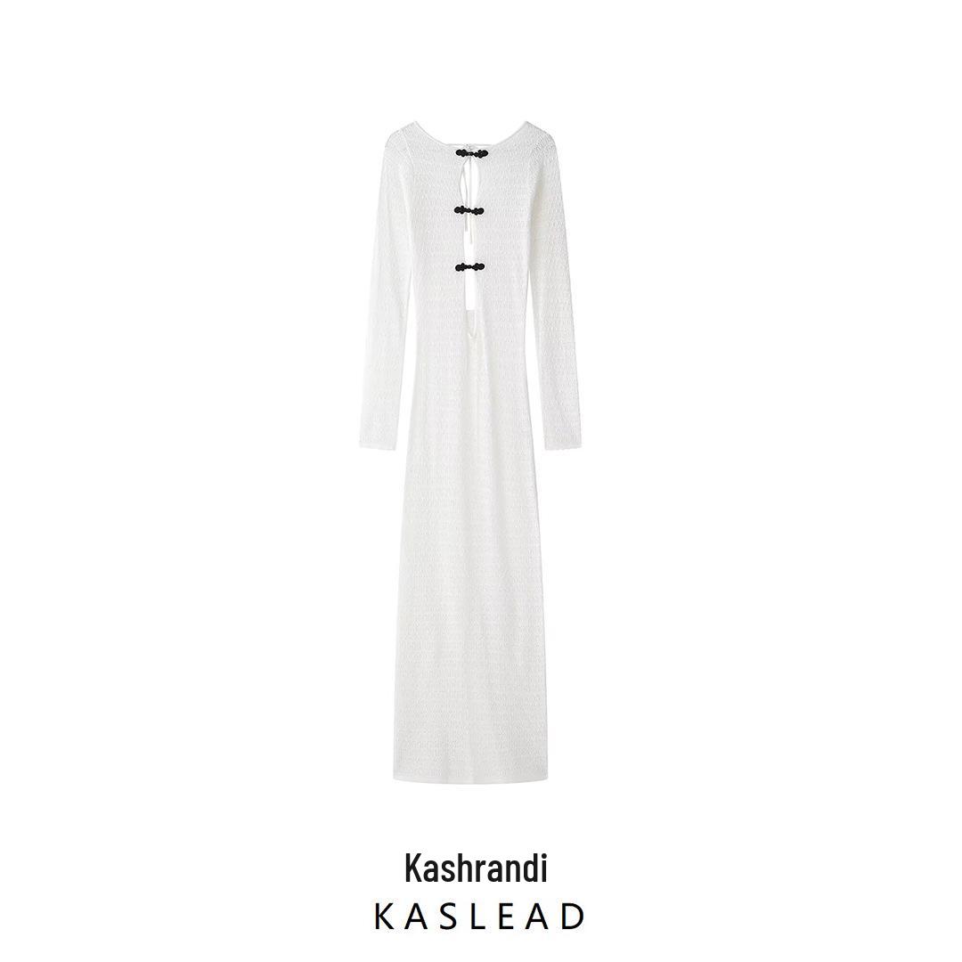 

Spring 2025 Women s Bohemian Style Hollow-Out Slit Long Dress Small