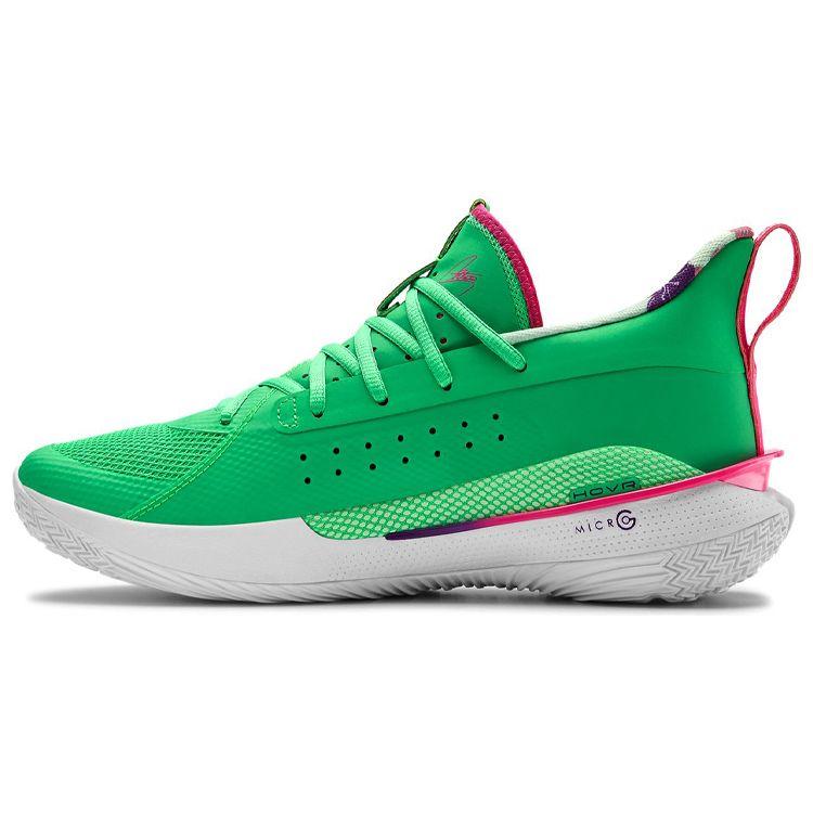 

Мужские кроссовки Under Armour Curry 7 Vapor Green белые 3023300-304