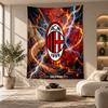 Tapiserie Decorativă, Artă de Perete Imprimată AC Milan, Suspensie Ușoară de Perete Pentru Fundal Dormitor
