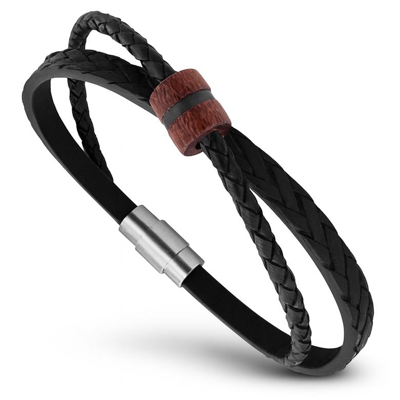 Mark-4 Layered Leather (Wood Rondelle)