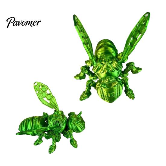 Robot Insect Decoration 3D Printed Mechanical Bee Figurine, Hornet Ornament with Movable Joints, Articulated Wasp Model Fidget Toy, for Home
