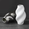 Simple Modern Irregular Ceramic Black and White Vase Luxury Desktop Home Art Silver Flower Flower Arrangement Home Decoration