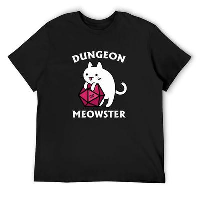 Dungeon MeowsterDnD Dungeon Master Cat with D2019 T-Shirt Summer Tops Tees Summer Clothes Man T-shirt Mens T Shirts Top Quality