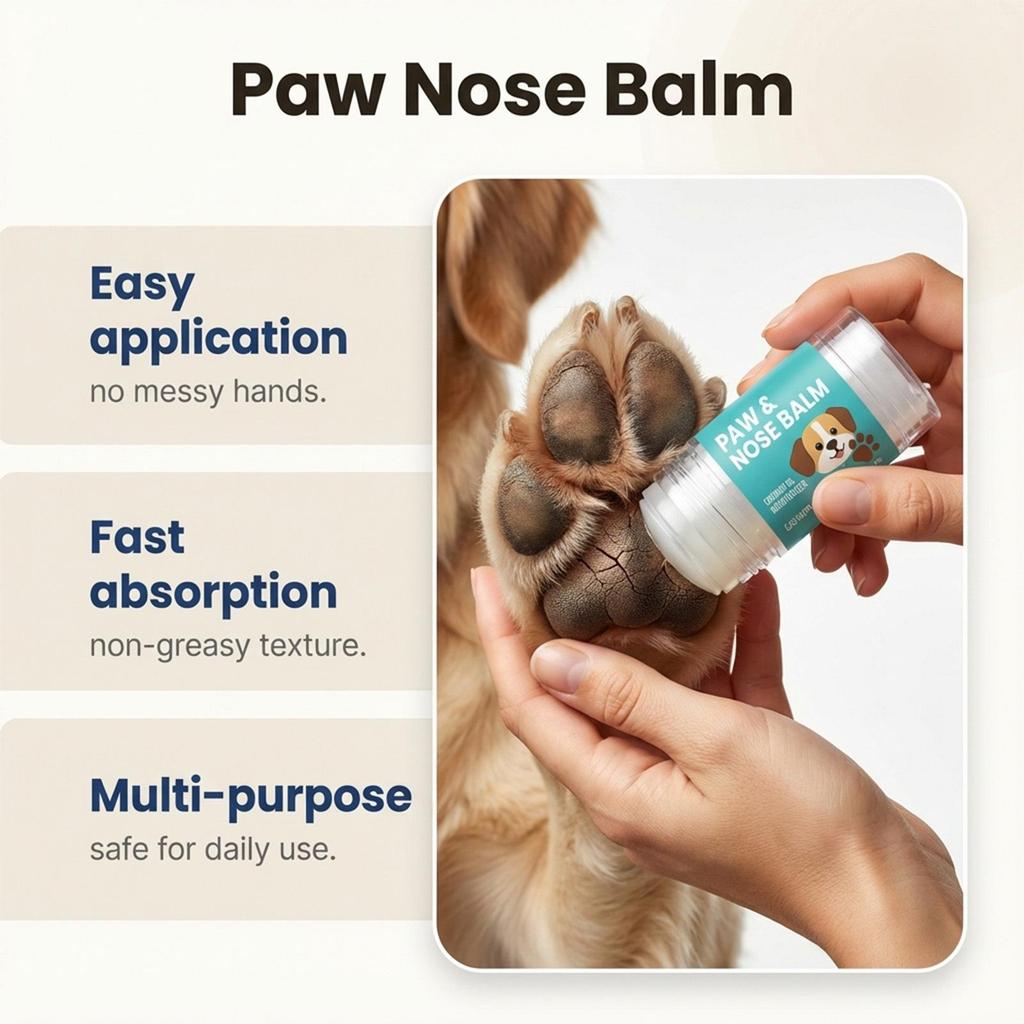 Crema per Naso e Zampe di Animali Domestici: Formula Delicata per Pelle Secca di Cani e Gatti